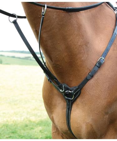Shires Salisbury 3 Point Breastplate-Black/Silver Full