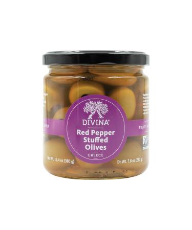 Divina Red-Pepper-Stuffed Olives, 13.4 Ounce Net Weight