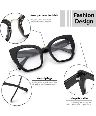 FEISEDY Oversized Blue Light Blocking Glasses for Women - Retro Cateye Computer Glasses B4107 - Black 65cm - Shop Internationally - Buy Online on SooperMarket.com