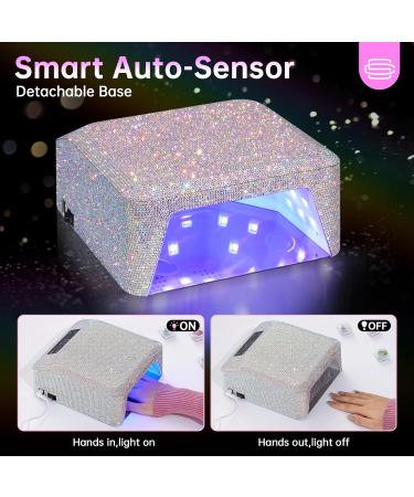 UV LED Nail Lamp 96W - Professional Quick Dry Curing Light for Salon & Home | 4 Timer Settings Auto Sensor A-white Sparkly Gel Polish Dryer - Buy Online on SooperMarket.com
