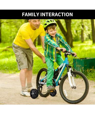 CycForge Adjustable Support Wheels for Kids' Bikes - Fit 12/14/18/20 Inch Bicycles | Durable Stabilizers | Perfect for Varied Speeds - Black - Buy Online on SooperMarket.com