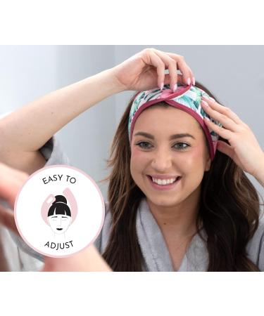 S&T INC. Teal Floral Makeup Spa Headband 2 Pack - 23.5 x 3.25 | Face and Makeup Headband for Washing Face - Buy Online on SooperMarket.com
