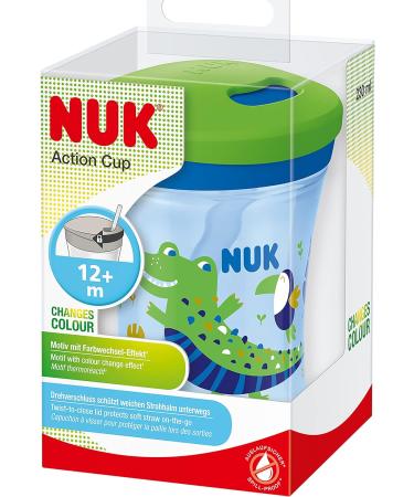 NUK Action Cup Toddler 12+ Months | Chameleon Effect | Leak-Proof Straw Cup | BPA-Free | Crocodile Green 230ml - Buy Online on SooperMarket.com