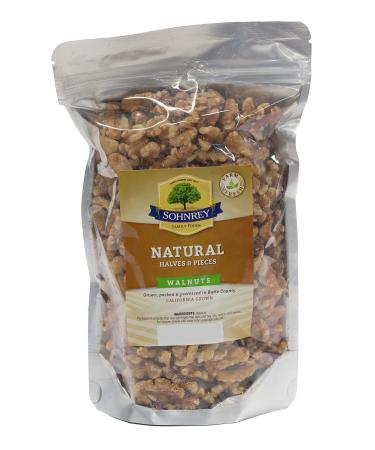 Raw Natural California Walnuts Halves and Pieces 2 lb 2 lb (Single)
