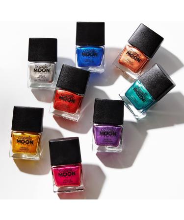 Metallic Nail Polish by Cosmic Moon - Silver - Highly pigmented Nail Varnish - 10ml - Buy Online on SooperMarket.com