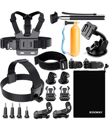 ZOOKKI Action Camera Accessories Kit for GoPro Hero 11 10 9 8 7 6 5 4 3 Black Sliver Session Fusion Max- Accessory Package for AKASO APEMAN SJCAM DBPOWER Insta360 Xiaomi Yi DJI Osmo and More