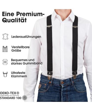 Buy Pierrot Men's Vintage Braces - Premium Quality Made in Germany/France Adjustable Up to 130cm Reinforced Rubber & Leather Fittings Strong Metal Clips - Shop Internationally! - Buy Online on SooperMarket.com