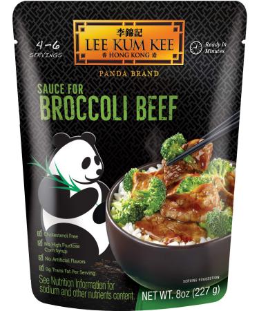 Lee Kum Kee Panda Brand Sauce for Broccoli Beef, 0g Trans Fat, No Artificial Flavors, No High Fructose Corn Syrup, Cholesterol Free, 8 Ounces (Pack of 6) Beef Broccoli Pouches
