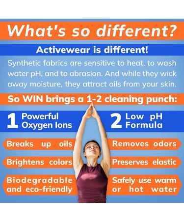 WIN Activewear Laundry Detergent - Preserve Elastic, Brighten Colors, Remove Odors - For Gym & Sports Uniforms - Active Fresh (Blue) - Buy Online on SooperMarket.com