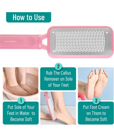 Slick Pink Foot File Callus Remover - Effective Dead Skin Scraper & Heel Grater for Smooth Feet - Buy Online on SooperMarket.com