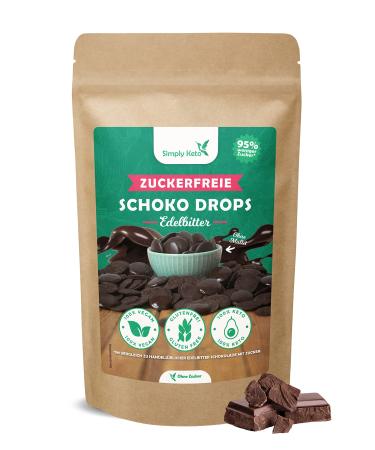 Simply Keto Lower Carb* chocolate drops sugar -free (750g) - Edelbitter chocolate drops to snack or bake - vegan & sweetened with erythritus instead of sugar - ideal for low -carb & ketogenic diet noble bitter 750 g (1 Pack)