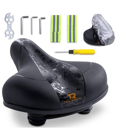 Comfortable Bike Seat Cushion  Universal Fit Bicycle Seat  Peloton Seat Cushion Compatible  Supportive, Extra-Wide Memory Foam & Shock- Absorbing Bicycle Seats for Comfort Men & Women by TrekRascal