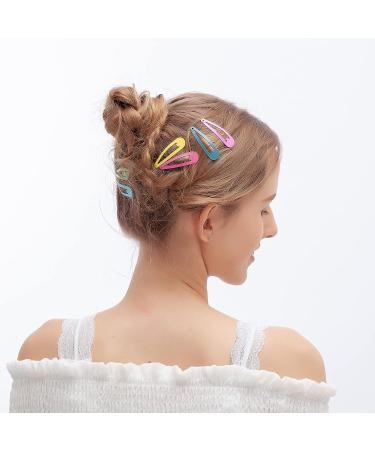 Elegant 2 Inch Metal Snap Barrettes for Girls - Cute Candy Color Hair Clips for Kids, Teens, and Women - Aesthetic Hair Accessories for Fine/Thick Hair - Buy Online on SooperMarket.com