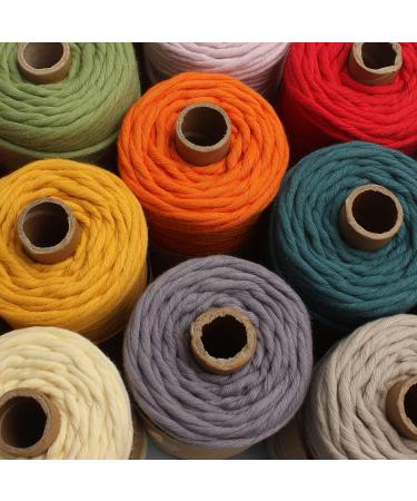 4mm Single Strand Yellow Macrame Cord - 80m Colored Cotton Rope for Wall Hangings, Plant Hangers & Crafts - Buy Online on SooperMarket.com