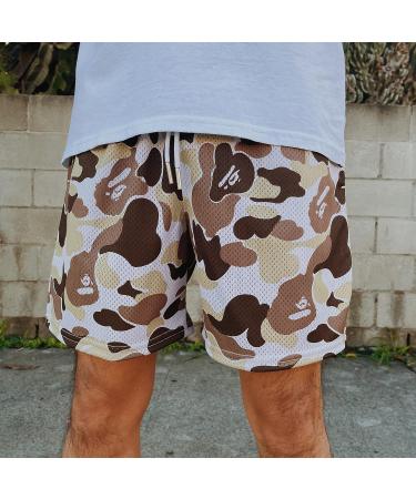 Happy Nostalgix Men's Desert Camo Graphic Print Mesh Basketball Shorts - X-Large - Buy Online on SooperMarket.com