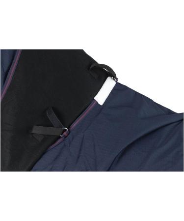 RL24 Weiddecke Full Neck 600D Waterproof Horse Blanket | Transition Rain Sheet | Polarfleece Lining | Size 145 cm Navy/Brown - Buy Online on SooperMarket.com