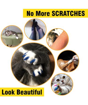 Zetpo 80 pcs Cat Claw Covers | Nail Caps with Adhesives & Applicators | S Black/Silver/Glitter/White - Buy Online on SooperMarket.com