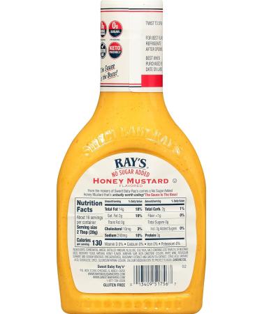Ray's No Sugar Added Honey Mustard Dipping Sauce - 16oz (Pack of 2) - Buy Online on SooperMarket.com