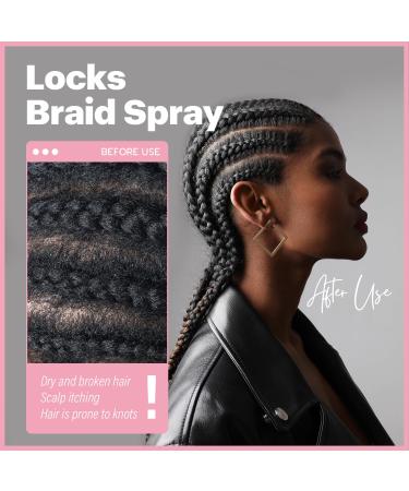 immetee Locks Braid Spray Hair Spray for Braids Locks Twists and Cornrows Refresh Itchy & Dry Scalp Moisturizes High Shine for Dull Hair. 150ml/5.07fl.oz - Buy Online on SooperMarket.com