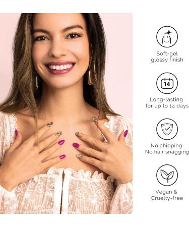 NAILOG Semi Cured Gel Nail Strips 34 pcs Salon-Quality Gel Nail Stickers Long Lasting Nail Wraps for Women with Soft Gel Finish Retro Jungle - Buy Online on SooperMarket.com