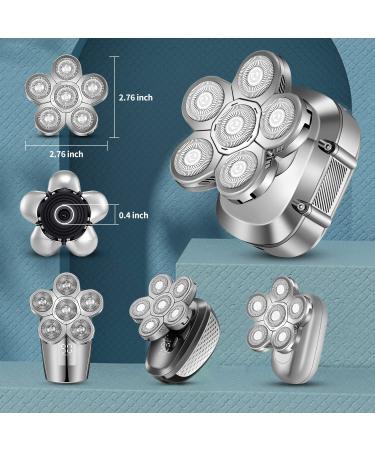 Replacement Head for Electric Shaver - 6D Men's Razor Head Waterproof Wet & Dry Bald Shaver Blades Gray/Silver Replacement Blades - Buy Online on SooperMarket.com