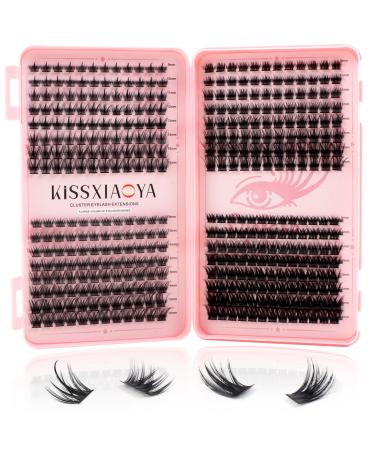 Individual Cluster Lashes 392Pcs Wide Stem D Curl 9-16 Mixed DIY Eyelash Extension False Eyelashes Natrual Soft Mega 4 Styles for Personal Started Makeup Use at Home (Mix 9-16mm Eyelash Book) 1 count (Pack of 1) Eyealash Book