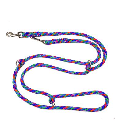 Dog linen Large dogs up to 80 kg double -line jumbo 2.40m / 2.80m / 3.50m / 5m adjustable exercise line / guide very stable (5m 5 -fold adjustable florida (7 pastel colors)) 5m 5 mutable florida (7 pastel colors))