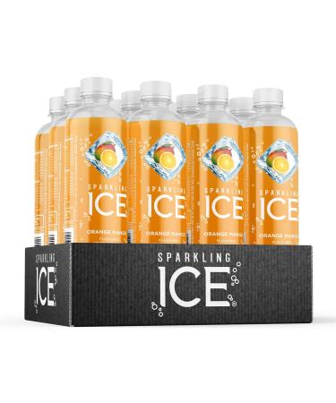 Sparkling Ice Orange Mango Flavored Sparkling Water - Contains Vitamins- Only 12 calories- No Added Sugar - No Carbs (12 x 500ml Bottles) Orange Orange Mango Flavour