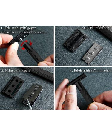 Solingen Men's Wet Razor - Closed Comb Safety Razor with 10 Blades | Stainless Steel Handle - Perfect Beard Care | Made in Germany - Buy Online on SooperMarket.com
