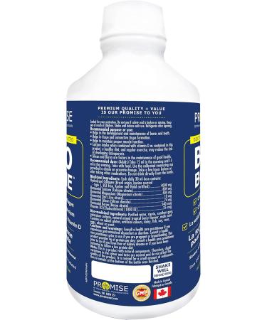 Promise Bio Bone 600ml - Complete Bone Care Formula- Strong Bones and Teeth- Liquid Collagen Calcium Magnesium Vitamin D3 Zinc Boron Silicon- Bone Support Supplement -Tropical Berry Flavor - Buy Online on SooperMarket.com