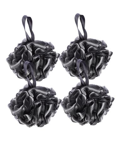 NOLITOY 4pcs Bamboo Charcoal Bath Ball Shower Puff Loofah Sponge Bath Shower Ball Bath Puff Mesh Shower Bath Scrubber Shower Pouf Bathing Loofahs Balls Pe Body Man Bubble Ball