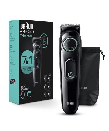 Braun All-in-One Style Kit Series 3 3470, 7-in-1 Trimmer for Men with Beard Trimmer, Ear & Nose Trimmer, Hair Clippers & More, Ultra-Sharp Blade, 40 Length Settings, Washable