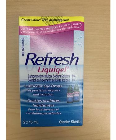 Refresh Liquigel Ophthalmic Solution Lubricant Eye Drops Persistent Dryness and Irritation 2x15ml - Buy Online on SooperMarket.com