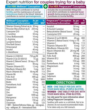 THREE PACKS of Vitabiotics Pregnacare His & Hers by Vitabiotics - Buy Online on SooperMarket.com