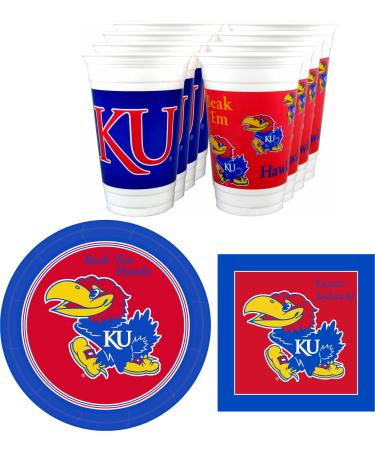 Westrick Kansas Jayhawks Party Supplies - 48 pieces (Serves 16)