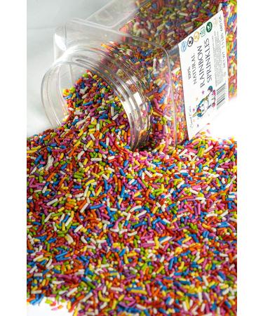 Natural Rainbow Sprinkles - Dairy, Nut, Gluten, Soy Free | Vegan & Kosher | 1.5 lbs Cupcake & Cake Topper | Resealable Container - Buy Online on SooperMarket.com