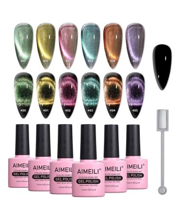 AIMEILI Gel Nail Polish UV LED Soak Off Nail Art Manicure Pedicure Ideal for Salon Studios & Home Use Long Lasting & Easy to Apply KIT6-48