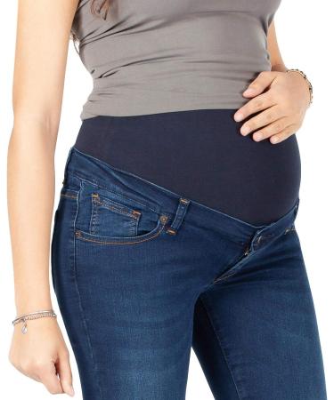 MAMAJEANS Torino Bootcut Maternity Jeans | Stretch Denim Flared | Made in Italy | UK 10 - Dark Blue - Buy Online on SooperMarket.com