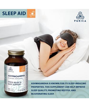 PURICA Ashwagandha with Sensoril - Natural and Organic Stress Relief Supplement Ideal for Men and Women 120 Vegan Capsules - Buy Online on SooperMarket.com
