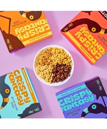 Crispy Fantasy Protein Cereal Variety Pack Gluten Free Vegan Low Sugar Protein Snacks High Fibre Plant Based Just Add Milk Healthy Breakfast for Kids & Adults 8g Protein Per Serving 4 Boxes Best Seller's Variety Pack - Buy Online on SooperMarket.com