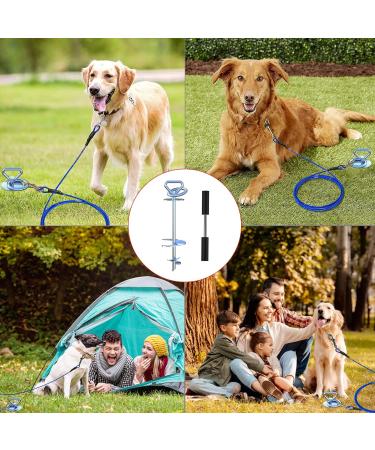 TOMBABY Heavy Duty Quality Dog Stake-Dog Tie Out Stake Dog Stake Allows Dogs Up to 200 lbs Dog Stakes for Outside Beach Camping Yard 360 Swivel Dog Anchor | Use for Any Dog Tie Out Cable silver/200+lbs - Buy Online on SooperMarket.com