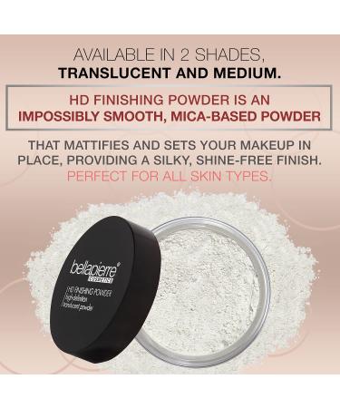Bellapierre HD Finishing Powder - Silky Shine-Free Matte Finish | Non-Toxic Mica Makeup (Translucent) - Buy Online on SooperMarket.com