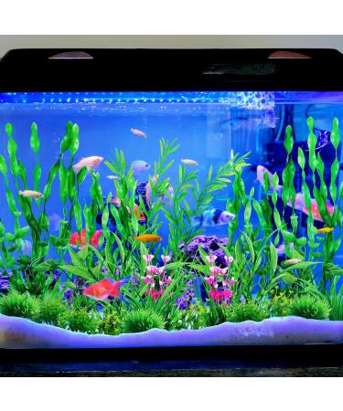 Quozuo 25 Pieces Artificial Aquarium Plants - Easy Green Plastic Decor for Stunning Aquariums - Buy Online on SooperMarket.com