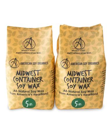 American Soy Organics - 100% Midwest Soy Container Wax Beads for Candle Making, 10 lb Bag 10 pound bag