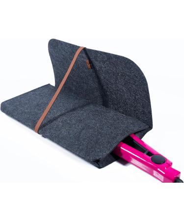 Glamza Hair Straightener Mat & Pouch - Made from Heat Resistant Safety Felt - Ideal for Home & Travel (Dark Grey (Pouchy)) - Buy Online on SooperMarket.com