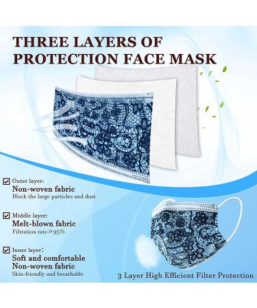 Individually Wrapped Cute Printed Disposable Face Masks for Adults - 50Pcs L-multicolor - Buy Online on SooperMarket.com