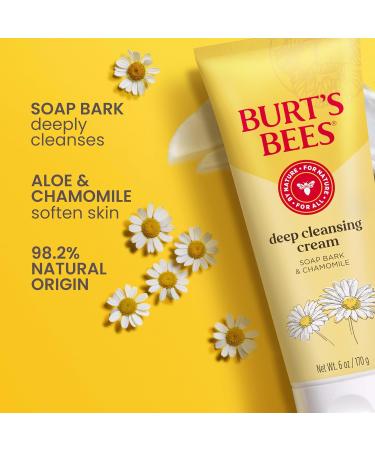 Burt's Bees Deep Cleansing Cream - 98.9% Natural Soap Bark & Chamomile 6oz | Shop Internationally - Buy Online on SooperMarket.com