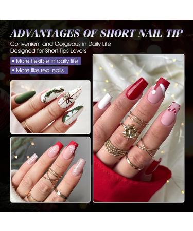 Gelike Ec Quadrat Full Cover Nageltips - Soft Gel Fake Nails 550 Pieces Clear Medium Pre-Buff PMMA Resin for DIY Nail Art & Salon Use 12 Sizes - Buy Online on SooperMarket.com