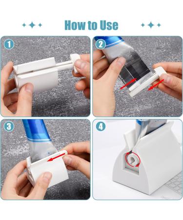 WSERE 2 Pack White Toothpaste Squeezer Roller Tube Squeezers Various Tubes Dispenser Holder Stand Reliable Quality Easy to Use and Efficient - Buy Online on SooperMarket.com