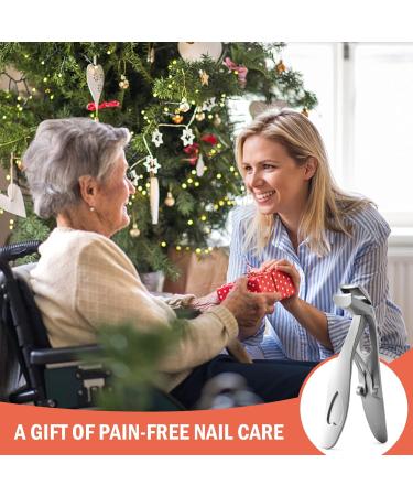 BEZOX Angled Head Nail Clippers for Seniors - Premium Steel Toenail Clipper with Catcher (Silver) - Buy Online on SooperMarket.com